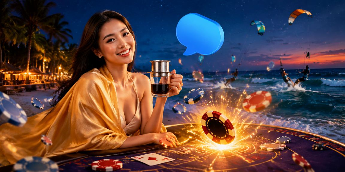 Người dùng tại Mũi Né thưởng thức cà phê và tham gia Baccarat trực tuyến